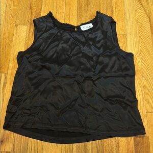 York Black Sleeveless Top With Fringe Women’s M